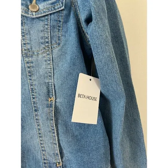 Beta House Classic Vintage Women Denim Jackets Light Blue Size XL - Picture 8 of 10